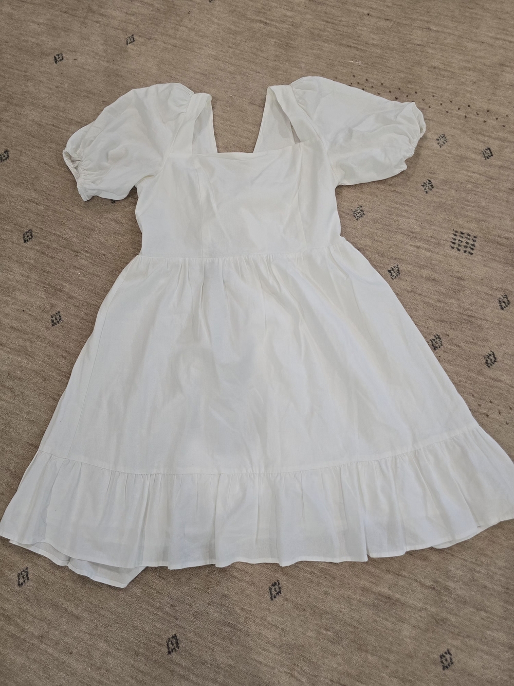 Copper Key XL White Puff Sleeve Dress